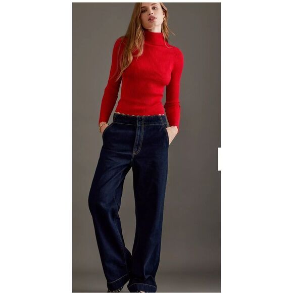 Levi's Denim - Levi’s Ribcage Highrise wide leg tailored jean in blue premium 26